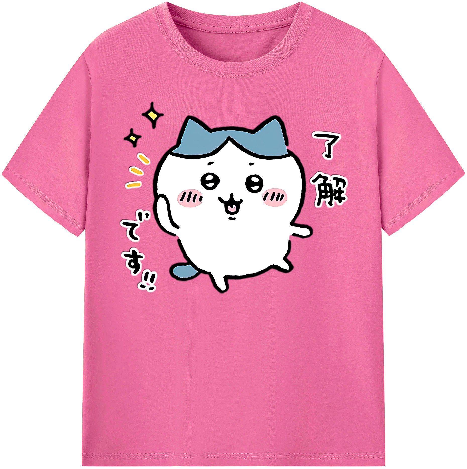 （画像用） ちいかわ ハチワレ Chii-kawa hachiware レディースカジュアルプリントTシャツ（綿100％）